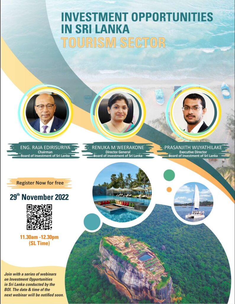 4th Webinar On Investment Opportunities In Sri Lanka: Tourism Sector ...